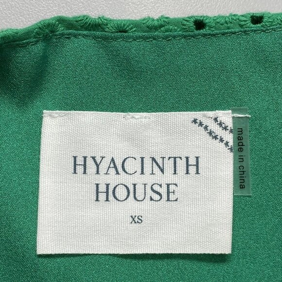 Hyacinth House Women’s Eyelet Beaded-Strap Ibiza Mini Dress Green Size XS - Picture 5 of 9